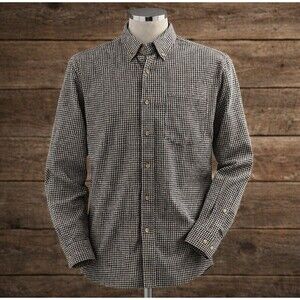 Eddie Bauer Mens Plaid Button Down Shirt Long Sleeve Relaxed Fit Wrinkle Free M